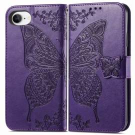 Coverup Vlinder Book Case - iPhone 16e Hoesje - Donkerpaars