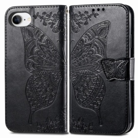 Coverup Vlinder Book Case - iPhone 16e Hoesje - Zwart