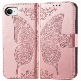 Coverup Vlinder Book Case - iPhone 16e Hoesje - Rose Gold