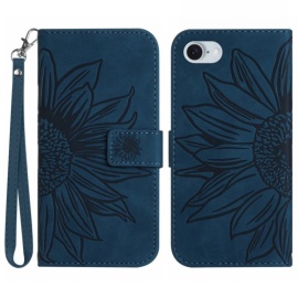 Coverup Zonnebloem Book Case met Koord - iPhone 16e Hoesje - Donkerblauw