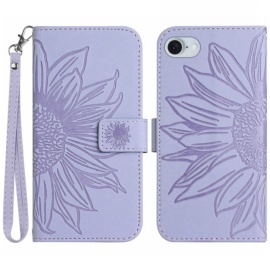 Coverup Zonnebloem Book Case met Koord - iPhone 16e Hoesje - Lavendel