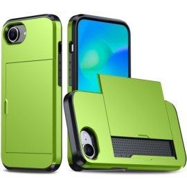 Coverup Hybrid Card Slider Back Cover - iPhone 16e Hoesje - Groen