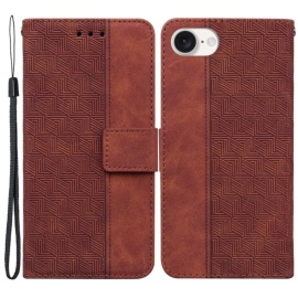 Coverup Geometric Book Case - iPhone 16e Hoesje - Bruin