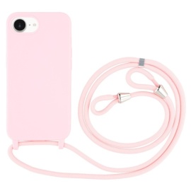 Coverup Siliconen Back Cover met Koord - iPhone 16e Hoesje - Roze