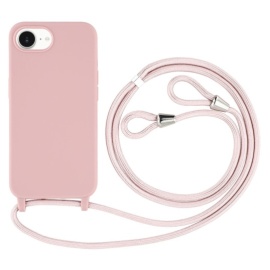 Coverup Siliconen Back Cover met Koord - iPhone 16e Hoesje - Pink