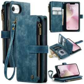 CaseMe C30 Book Case met Portemonnee - iPhone 16e Hoesje - Blauw