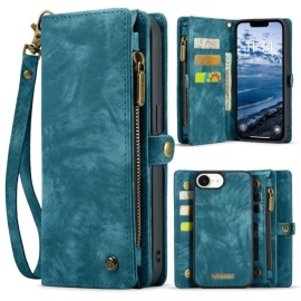 CaseMe 008 2-in-1 Book Case & Back Cover met Portemonnee - iPhone 16e Hoesje - Blauw