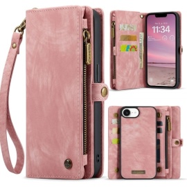 CaseMe 008 2-in-1 Book Case & Back Cover met Portemonnee - iPhone 16e Hoesje - Pink