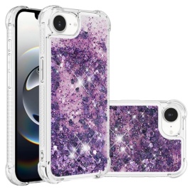 Coverup Liquid Glitter Back Cover - iPhone 16e Hoesje - Paars