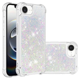 Coverup Liquid Glitter Back Cover - iPhone 16e Hoesje - Wit