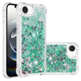 Coverup Liquid Glitter Back Cover - iPhone 16e Hoesje - Groen