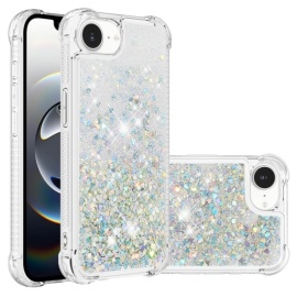 Coverup Liquid Glitter Back Cover - iPhone 16e Hoesje - Zilver