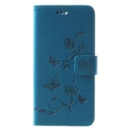 Bloemen & Vlinders Book Case - Huawei Mate 10 Lite Hoesje - Blauw