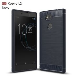 Armor Brushed TPU Back Cover - Sony Xperia L2 Hoesje - Blauw