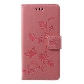 Bloemen Book Case - Huawei P20 Lite Hoesje - Pink