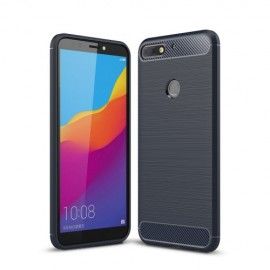 Armor Brushed TPU Back Cover - Huawei Y7 (2018) Hoesje - Blauw