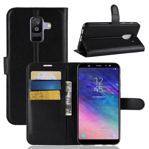 Bloesem mate Netjes Book Case - Samsung Galaxy A6 Plus (2018) Hoesje - Zwart | GSM-Hoesjes.be