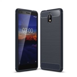 Armor Brushed TPU Back Cover - Nokia 3.1 Hoesje - Blauw