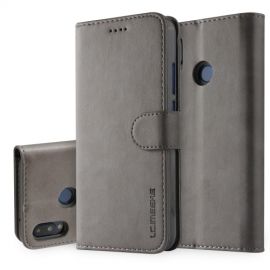 LC.IMEEKE Luxe Book Case - Huawei P20 Lite Hoesje - Grijs