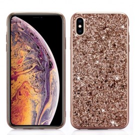 Glitter Back Cover - iPhone Xs Max Hoesje - Rose Gold
