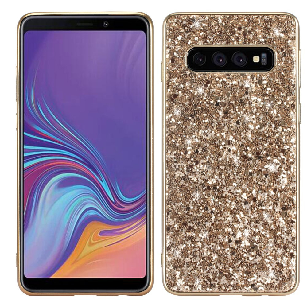 Geslaagd bad hospita Glitter TPU Back Cover - Samsung Galaxy S10 Hoesje - Goud | GSM-Hoesjes.be