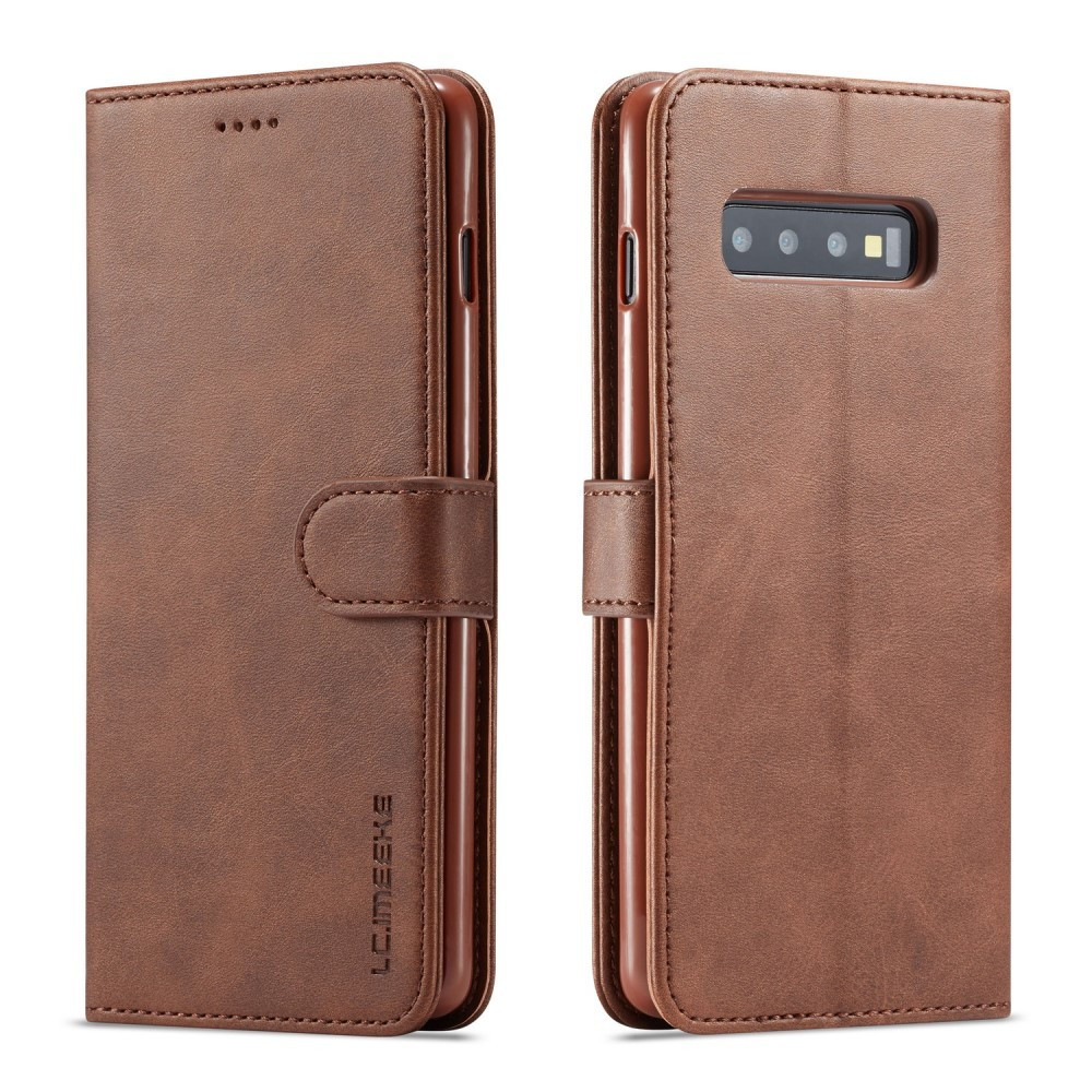 Merg Stereotype Petulance Luxe Book Case - Samsung Galaxy S10 Hoesje - Donkerbruin | GSM-Hoesjes.be