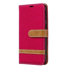 Denim Book Case Samsung Galaxy A40 Hoesje - Rood