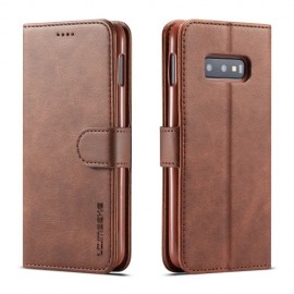 Luxe Book Case - Samsung Galaxy S10e Hoesje - Donkerbruin