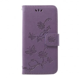 Bloemen Book Case - Samsung Galaxy A40 Hoesje - Paars