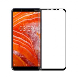 Full-Cover Screen Protector - Tempered Glass - Nokia 3.1 Plus - Zwart