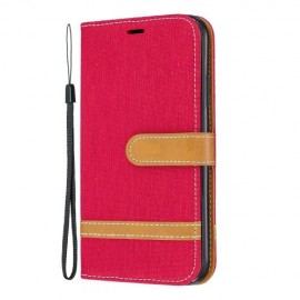 Denim Book Case - iPhone 11 Hoesje - Rood