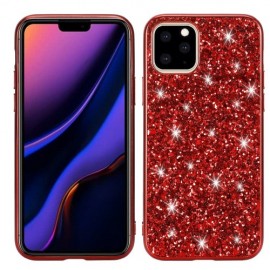 Glitter Back Cover - iPhone 11 Pro Max Hoesje - Rood