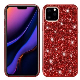 Glitter Back Cover - iPhone 11 Hoesje - Rood