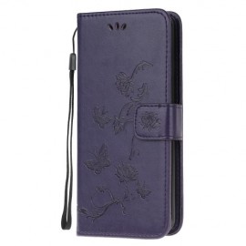 Bloemen & Vlinders Book Case - Samsung Galaxy A51 Hoesje - Paars