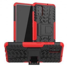 Rugged Kickstand Back Cover - Samsung Galaxy A51 Hoesje - Rood