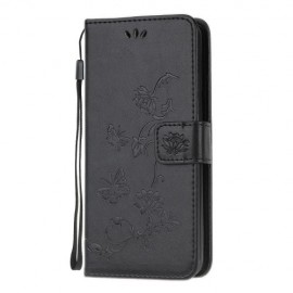 Bloemen Book Case Samsung Galaxy A41 Hoesje - Zwart