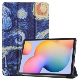 Tri-Fold Book Case Samsung Galaxy Tab S6 Lite Hoesje - Sterrennacht